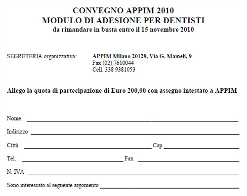 scarica il modulo di adesione