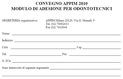 scarica il modulo di adesione