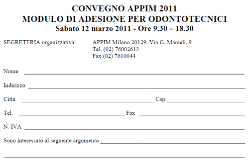 scarica il modulo di adesione